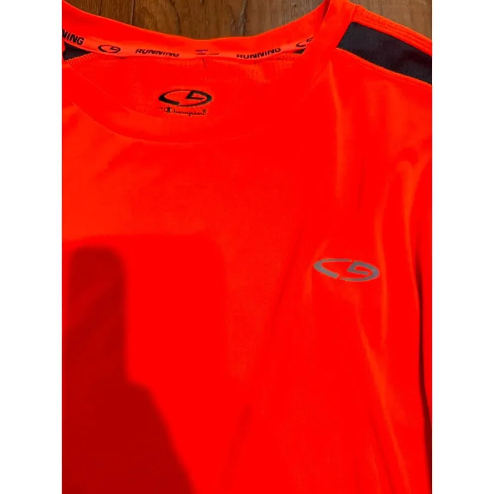 Men’s Orange Quick-Dry Long-Sleeve Running Shirt Size Large